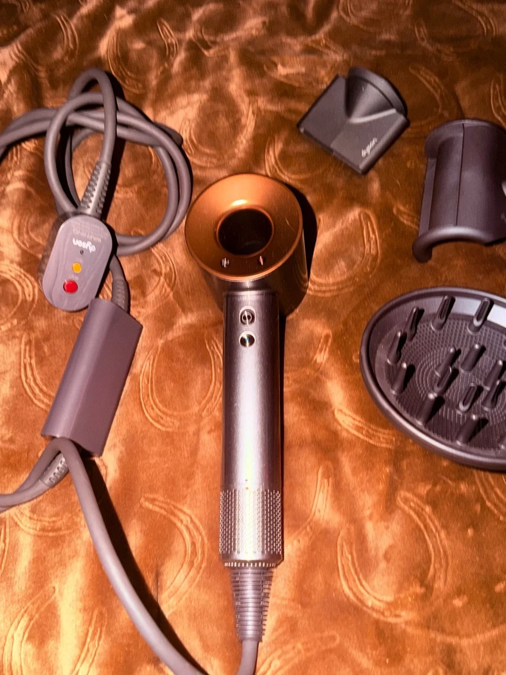 Dyson Supersonic Hair Dryer in Iron/Silver with Attachments